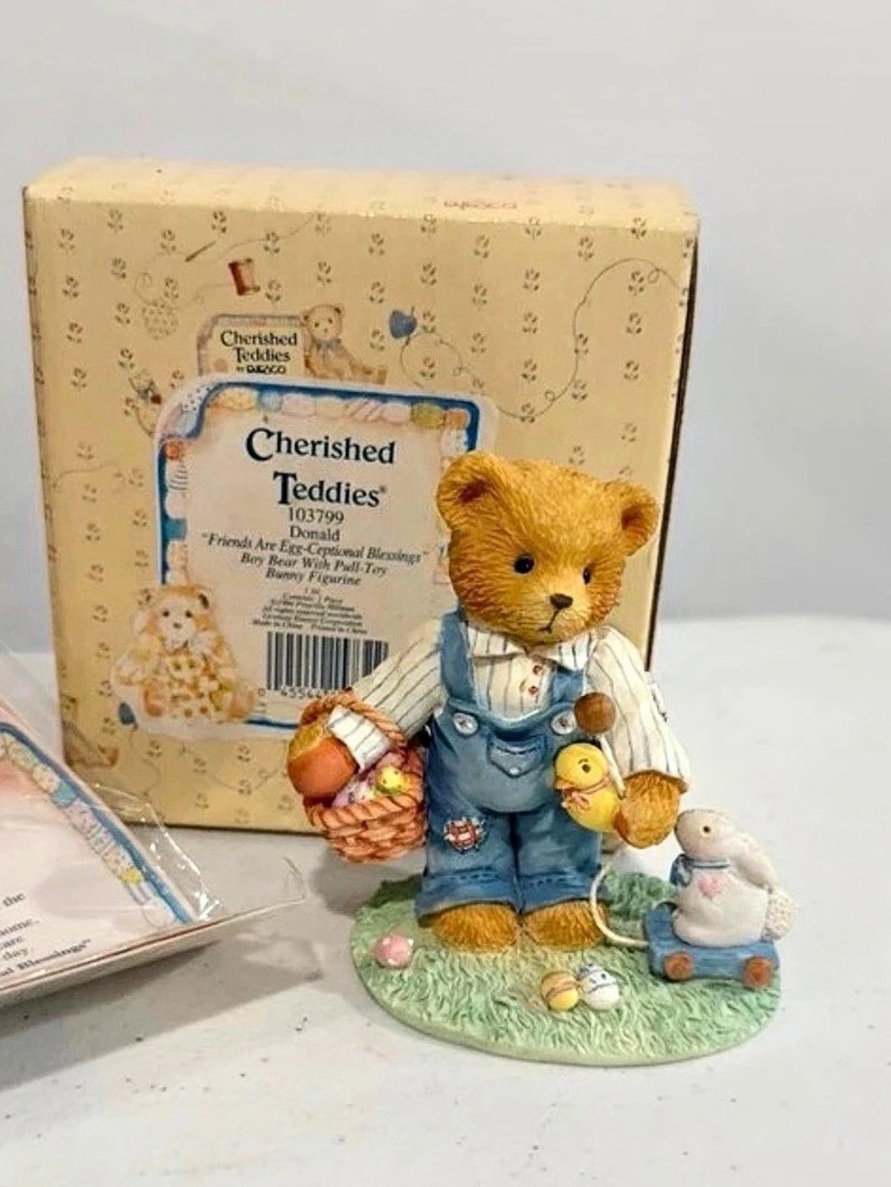 Cherished Teddies Donald Figurine with Box cherished teddies Easter